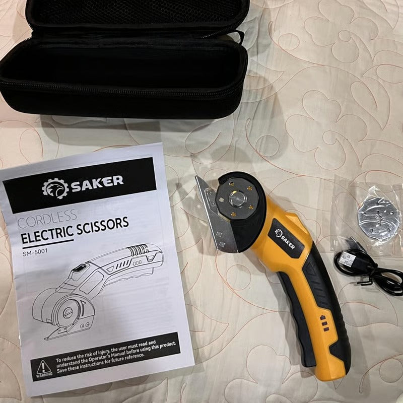 Cordless Electric Scissors – Portable Rechargeable Fabric & Cardboard Cutter for Home DIY & Crafting