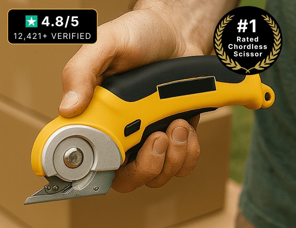 Cordless Electric Scissors – Portable Rechargeable Fabric & Cardboard Cutter for Home DIY & Crafting